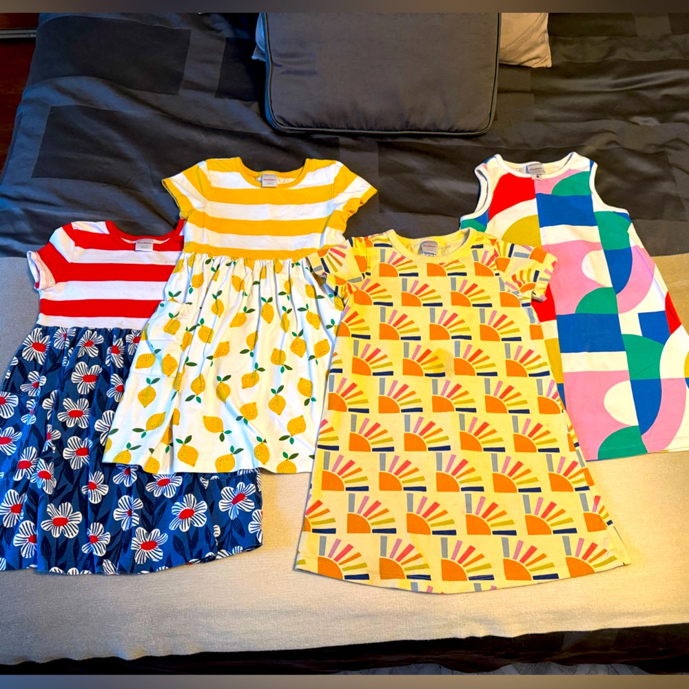 BUNDLE (4) Hanna Andersson Girls Dresses size 6-7